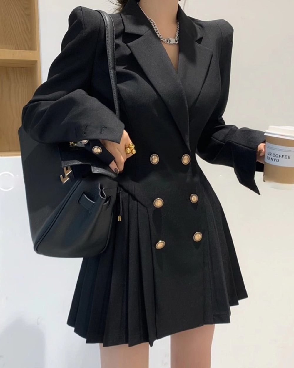 Pleated Suit Dress