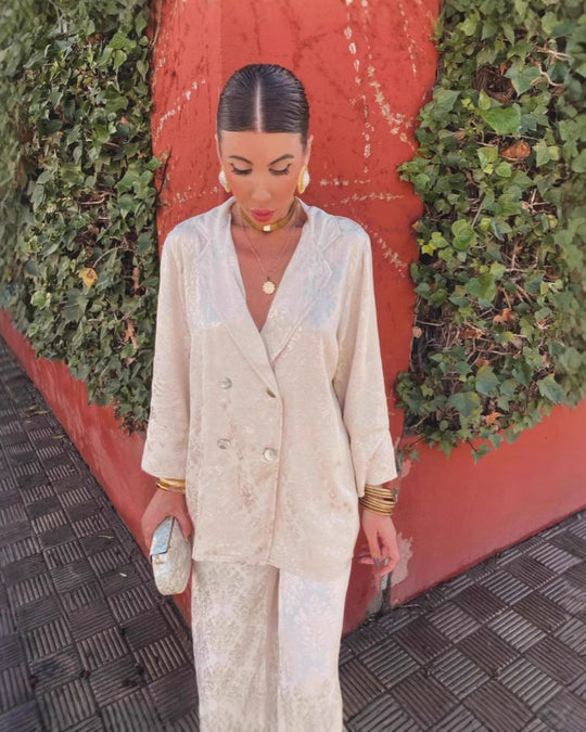 Structured Wide-Leg Blazer Set