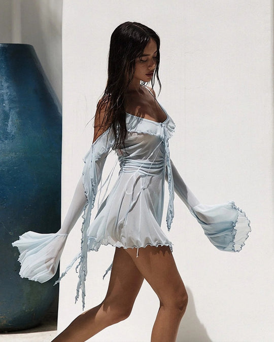 Elegant Mesh Sleeve Dress