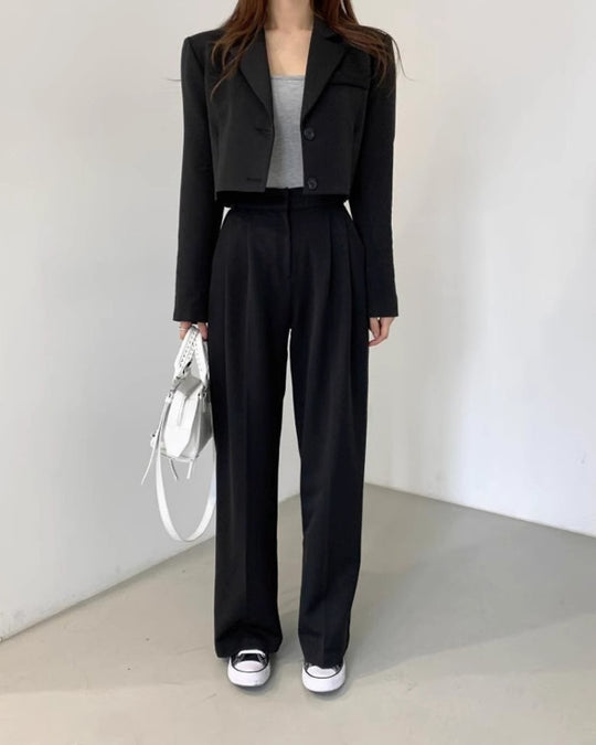 Tailored Blazer & High Waist & Pants Set