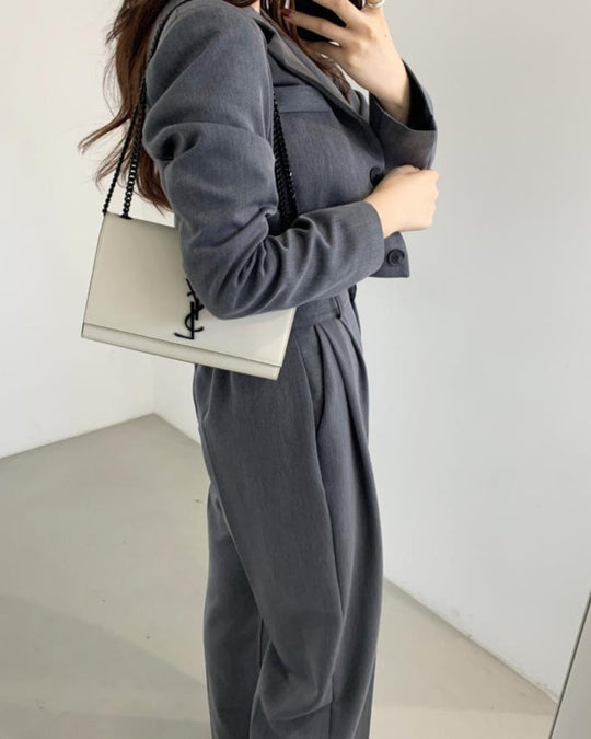 Tailored Blazer & High Waist & Pants Set