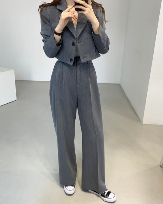 Tailored Blazer & High Waist & Pants Set