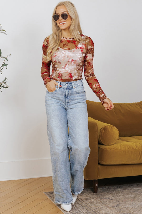 Mesh Fusion Long Sleeve Top